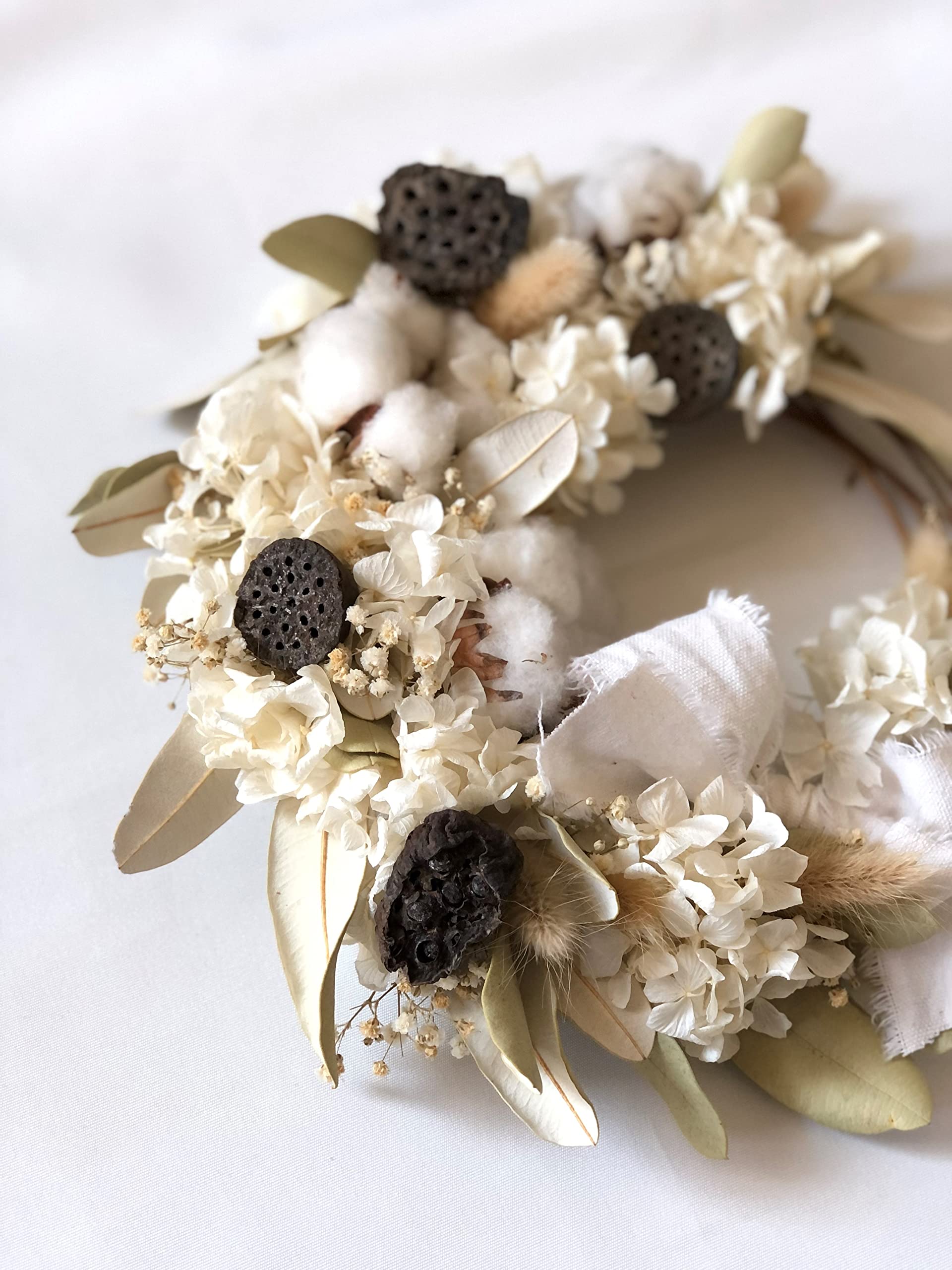 ナチュラルリース〜紫陽花 Amazon｜Lulu's ルルズ 紫陽花のリース プリザーブドフラワー ドライ